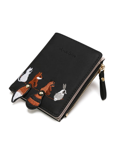 Women's Wallet Lovely Cartoon Animals Short Leather