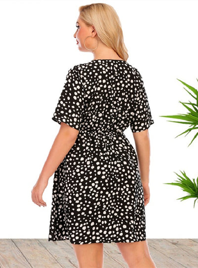 Short Sleeve Printed Mini Dress