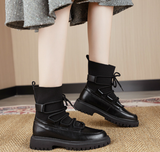 Strapped Motorcycle Boots Thick-soled Booties