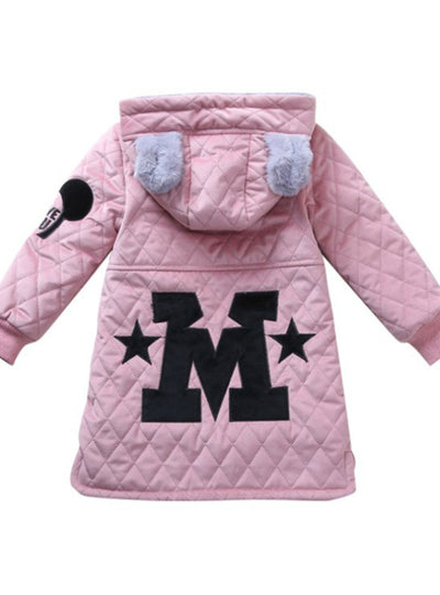 Warm Letter Velvet Cotton-Padded Children's Coat