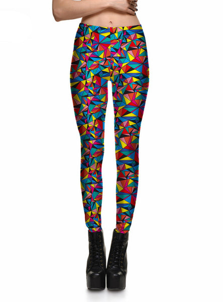 Colorful Geometry Leggings Digital Print Pants
