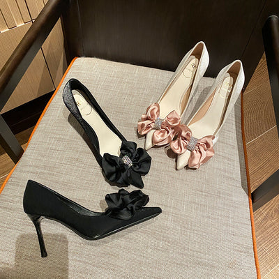 Bow Pointed Shallow Shoes