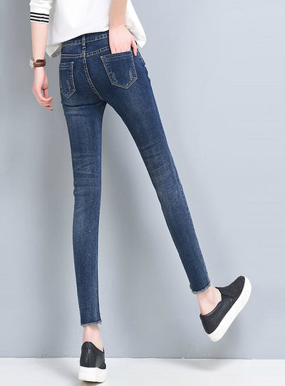 Ankle Length Jeans Stretch Nine Pencil Pants 