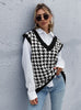 Thousand-bird V-neck Knitted Sleeveless Vest
