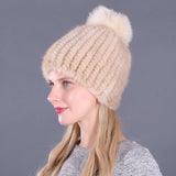 Mink Wool Woven Thickened Warm Ear Mink Hat