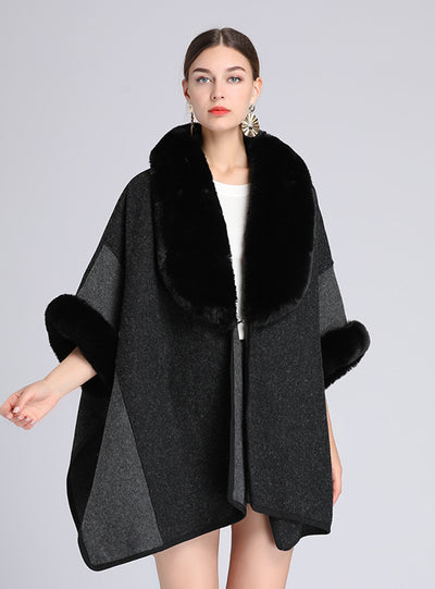 Cape Size Loose Woolen Coat Cardigan Woman