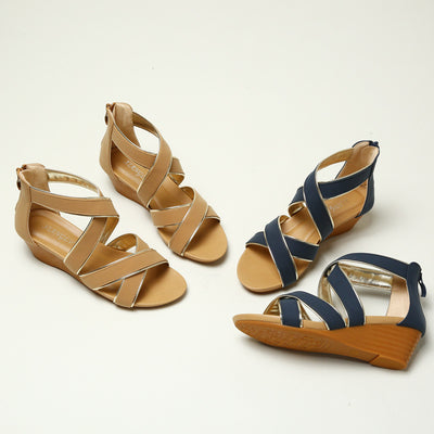 Thick-soled Wedge-heeled Zipper Sandals