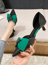 Bow Shallow Pointed High Heels
