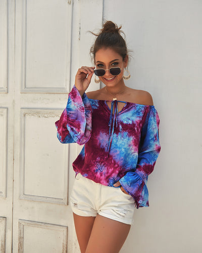 Sexy Long-sleeved Print Shirt