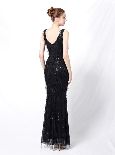 Fringe Fishtail Banquet Dress