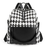 Soft Leather Contrast Outdoor Travel Backpack