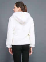 Faux Fur Mink Wool Hoods Short Coat