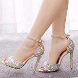 11cm Fish Mouth Rhinestone High-heeled Sandals