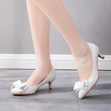 Thin-heeled Bow Pointed Shoes