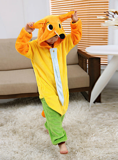 Flannel Children's Onesie Animal Pajamas Yellow Fox