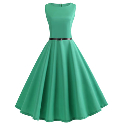 Retro Sleeveless Big Swing Dress