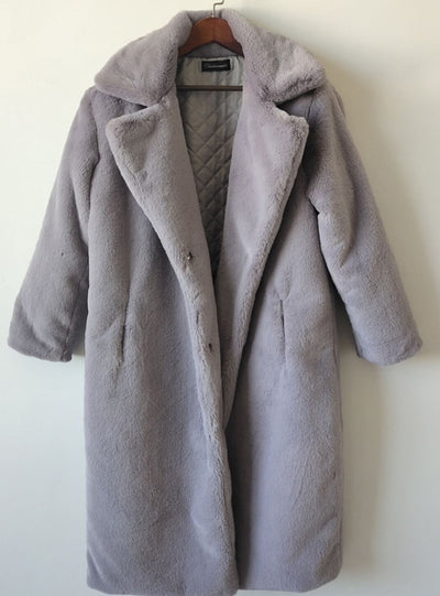 Women High Quality Faux Rabbit Fur Coat