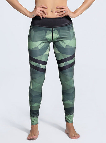 Army Green Stripe Quick Dry Pants Elastic 