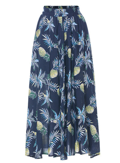 Bohemia Printed Elastic Waist Beach Skirt
