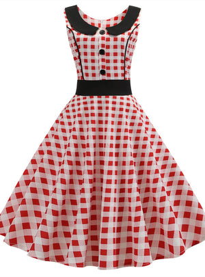 Retro Print Vintage Dress