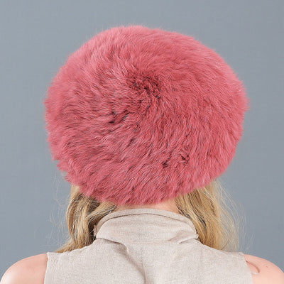 Rabbit Fur Hat Winter Ladies Warm Hat