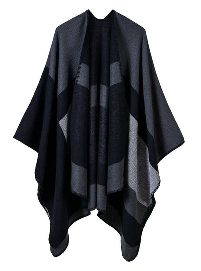 Lady Jacquard Silver Silk Shawl Scarf Cloak