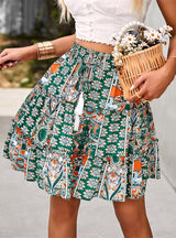 Bohemian Holiday Print Skirt