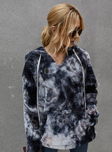 Fashion Tie-dyed Hooded Padded Top