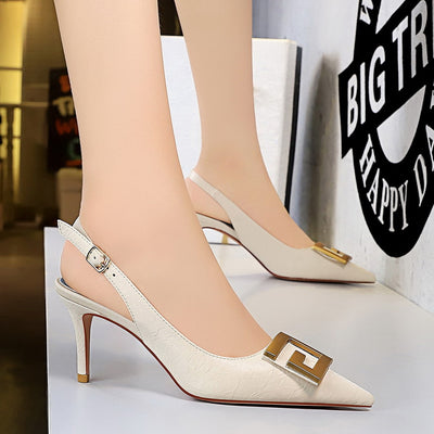 Shallow Pointed Hollow Metal Shoes