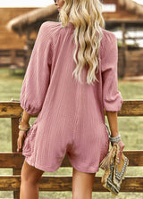 Solid Color Loose Casual Jumpsuit