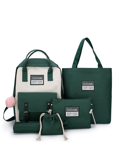 Small FreshFive-piece Schoolbag Student Backpack