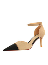 Shallow Pointed Metal Chain Sandals