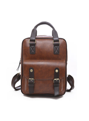 PU Lacquer Zipper Backpack Bag