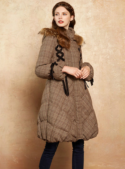 Down Coat With Fur Trim Hood Winter Warm Puffer