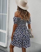Off the Shoulder Printed Sexy Dress