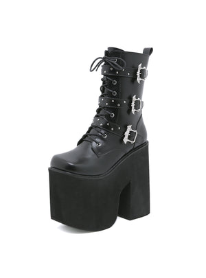 Elf buckle Super High Heel Thick Bottom Booties