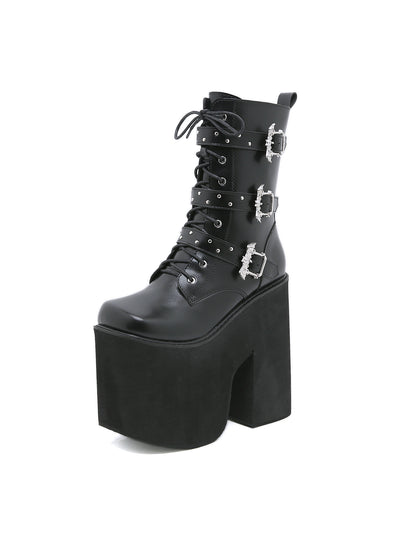 Elf buckle Super High Heel Thick Bottom Booties