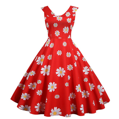 Vintage Flower Print Dress