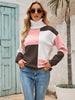 Loose Lapel Stitching Contrast Sweater