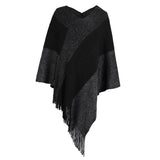 Contrast Cloak Shawl Sweater Coat