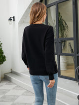 Turtleneck Printed Color Matching Sweater