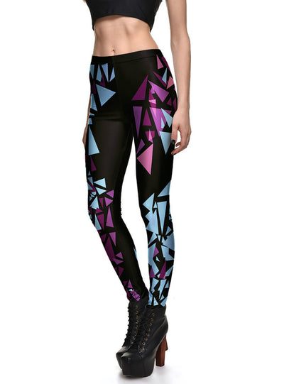 Leggings Irregular Triangle Digital Printing Pencil Trousers