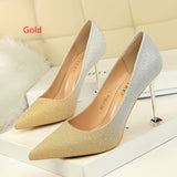 Shallow-pointed Shiny Gradient Shoes