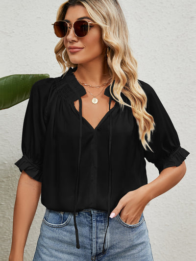 Women Pleated Chiffon Top Shirt