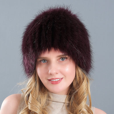 Women Fox-like Fur Straw Hat