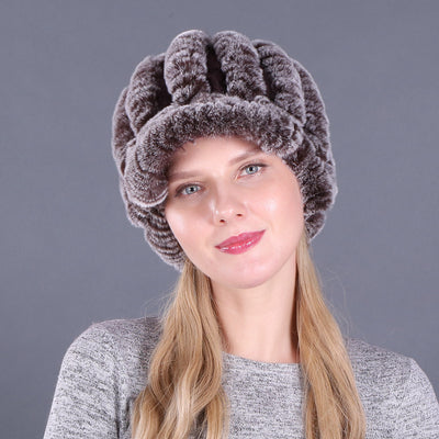 Rex Hat Dome Cap Short-brimmed Wool Knitted Hat