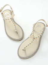 Diamond Pearl Women Sandals Flat Sandals