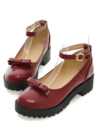 Bow Lolita Women's Shoes Shallow Mouth 