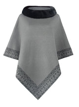 Fur Collar Cape Shawl Coat