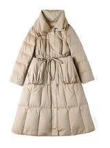 Black lace-up White Duck Down Jacket
